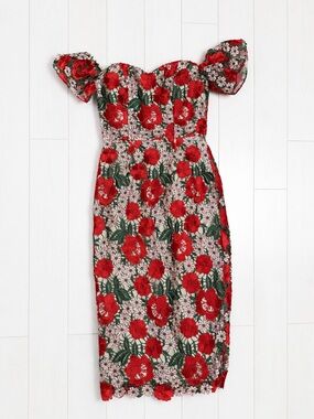 Dress The Population Floral Off Shoulder Dress XS